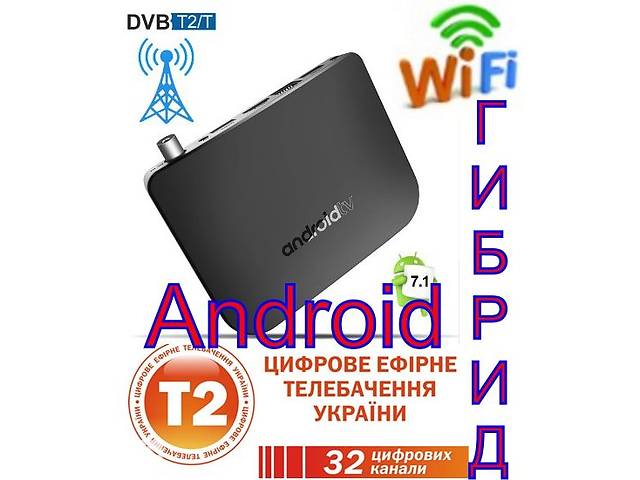 Mecool M8S Plus DVBT2 с Т2 Тюнером Android 7 Nougat Смарт ТВ приставка
