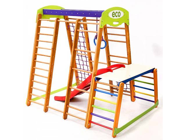 Спортивный уголок, шведская стенка, игровая горка с тумбой