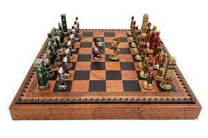 Набор из 3 игр шахматы нарды шашки ITALFAMA Римляне против варваров 36 х 36 см (1993219MAP)