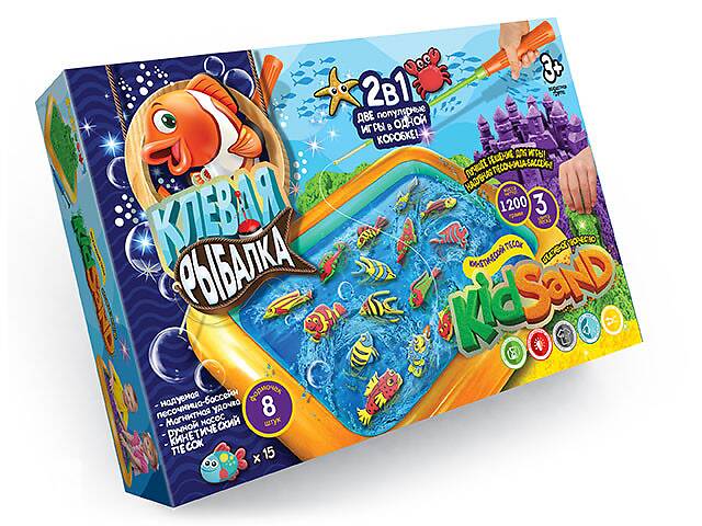 Ігровий набір Кльова риболовля 7659DT Кінетичний пісок KidSand