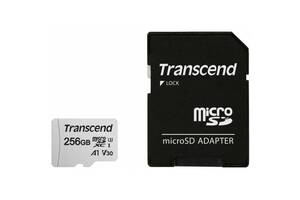 Карта памяти Transcend microSDXC 300S 256GB UHS-I U3 + SD-adapter (TS256GUSD300S-A) (Код товара:24423)
