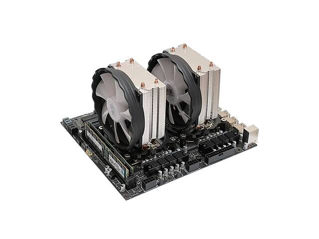 Комплект: материнская плата X79-SS / 2x Intel Xeon E5-2670 v2 (10 (20) ядра по 2.5 - 3.3 GHz) / 16 GB DDR3 / 2x Кулер...