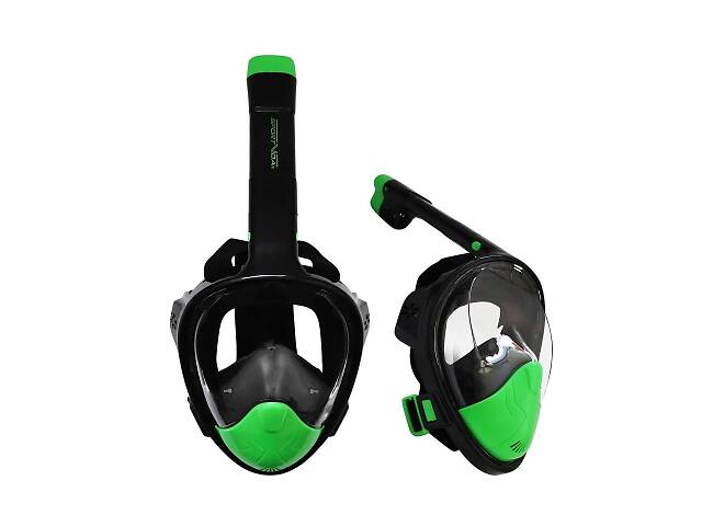Маска для снорклинга плавания SportVida Size L/XL Black/Green SKL41-277776
