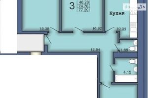 Продається 3-кімнатна квартира 82 кв. м у Полтаві