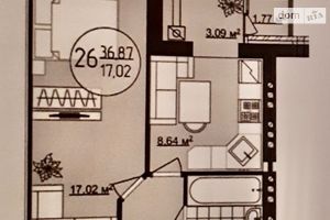 Продається 1-кімнатна квартира 36 кв. м у Вінниці