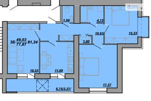Продается 3-комнатная квартира 85.3 кв. м в Тернополе