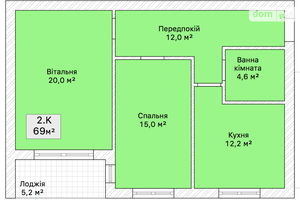 Продається 2-кімнатна квартира 69 кв. м у Вінниці