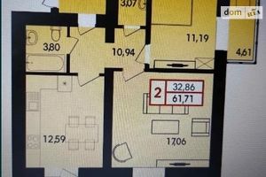 Продається 2-кімнатна квартира 62 кв. м у Хмельницькому
