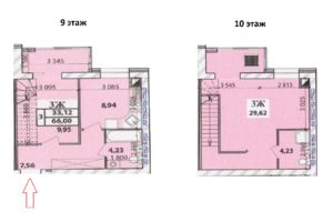 Продається 3-кімнатна квартира 66 кв. м у Чернігові
