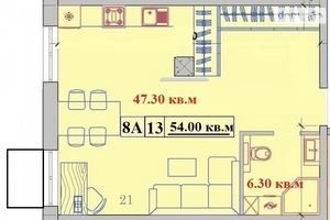 Продається 1-кімнатна квартира 54 кв. м у Одесі