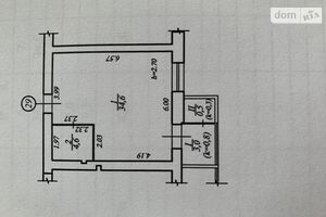 Продается 1-комнатная квартира 43 кв. м в Днепре