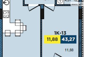 Продается 1-комнатная квартира 42.75 кв. м в Львове