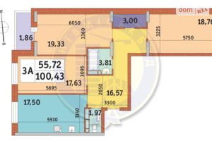 Продается 3-комнатная квартира 100.43 кв. м в Киеве