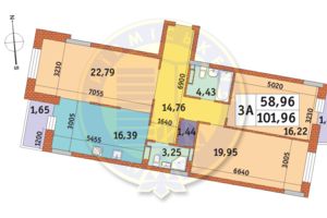 Продается 3-комнатная квартира 101.96 кв. м в Киеве