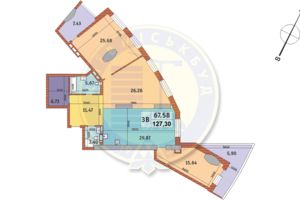 Продается 3-комнатная квартира 127.3 кв. м в Киеве