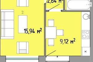 Продається 1-кімнатна квартира 34.03 кв. м у Одесі
