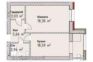 Продається 1-кімнатна квартира 49.52 кв. м у Одесі