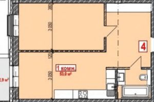 Продается 1-комнатная квартира 54.45 кв. м в Херсоне