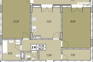 Продается 2-комнатная квартира 86.27 кв. м в Львове
