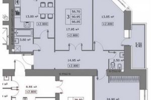 Продается 3-комнатная квартира 99 кв. м в Тернополе