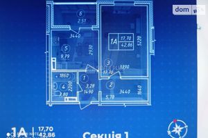 Продается 1-комнатная квартира 42.86 кв. м в Киеве