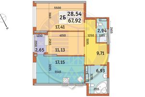 Продается 2-комнатная квартира 67.92 кв. м в Киеве