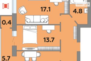 Продается 2-комнатная квартира 64.2 кв. м в Луцке