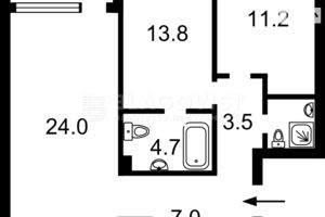 Продается 2-комнатная квартира 72 кв. м в Киеве