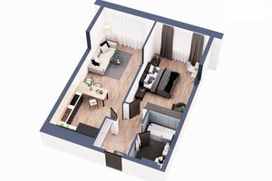 Продается 1-комнатная квартира 50.3 кв. м в Киеве