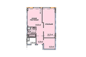 Продается 1-комнатная квартира 51.72 кв. м в Днепре
