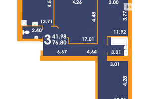 Продается 3-комнатная квартира 76.8 кв. м в Запорожье
