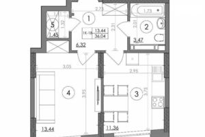 Продается 1-комнатная квартира 36.04 кв. м в Киеве