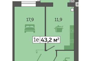 Продається 1-кімнатна квартира 43.2 кв. м у Дніпрі