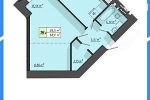 Продается 1-комнатная квартира 52.1 кв. м в Тернополе